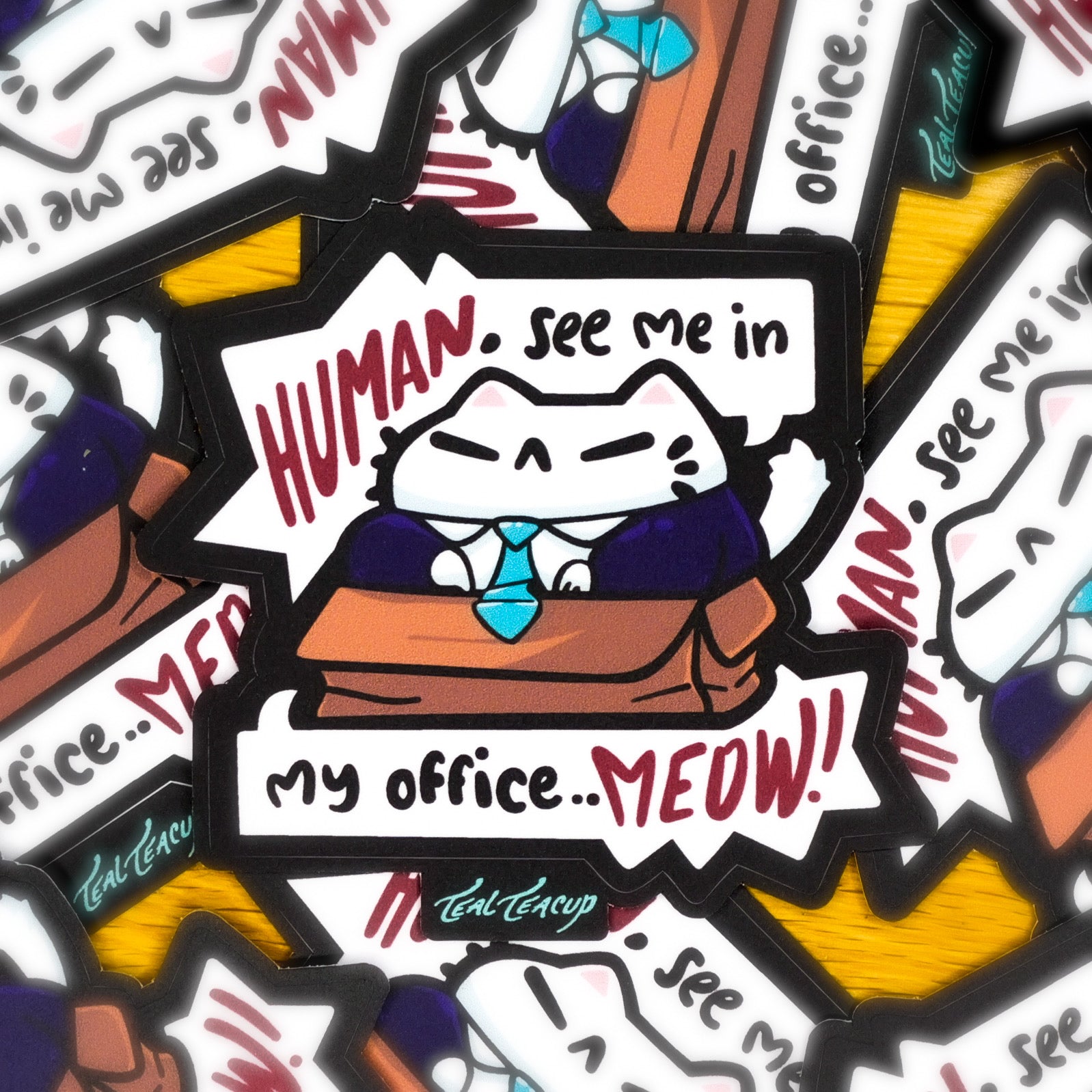 See Me in my Office MEOW Sticker TealTeacup LLC