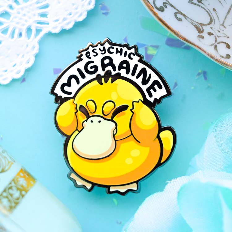 Psyduck Psychic Migraine Pin Enamel Pin Preorder