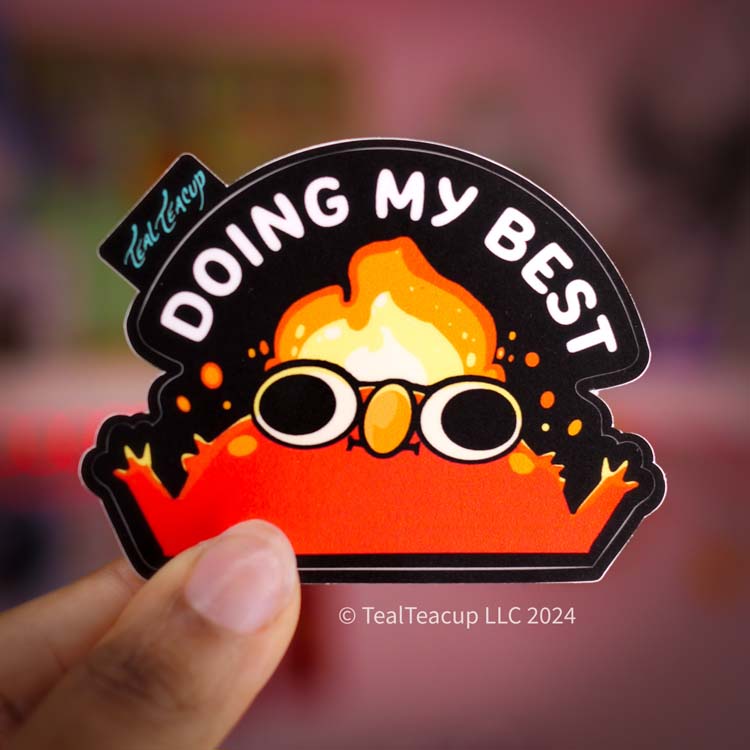 "Doing My Best" Helmo Sticker Sticker