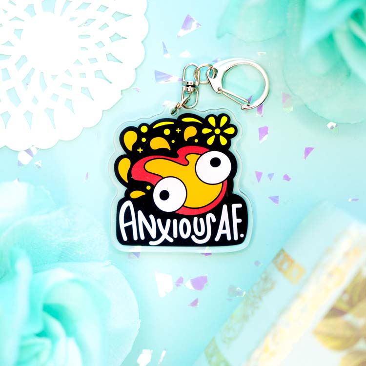 Anxious AF Charm Keychain