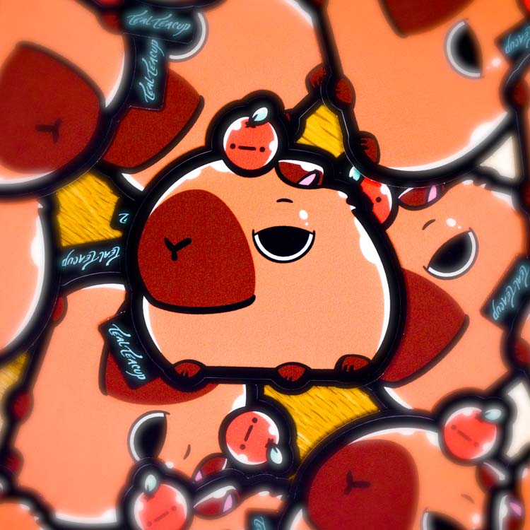 ChonkCapybara Sticker Enamel Pin