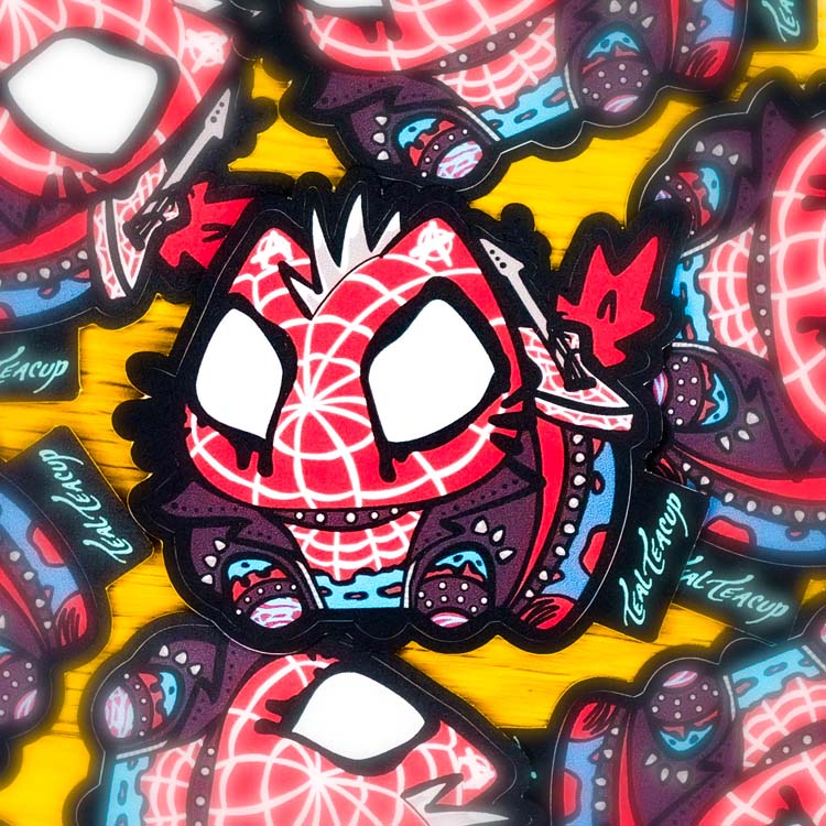 ChonkCat SpiderPunk Sticker Enamel Pin