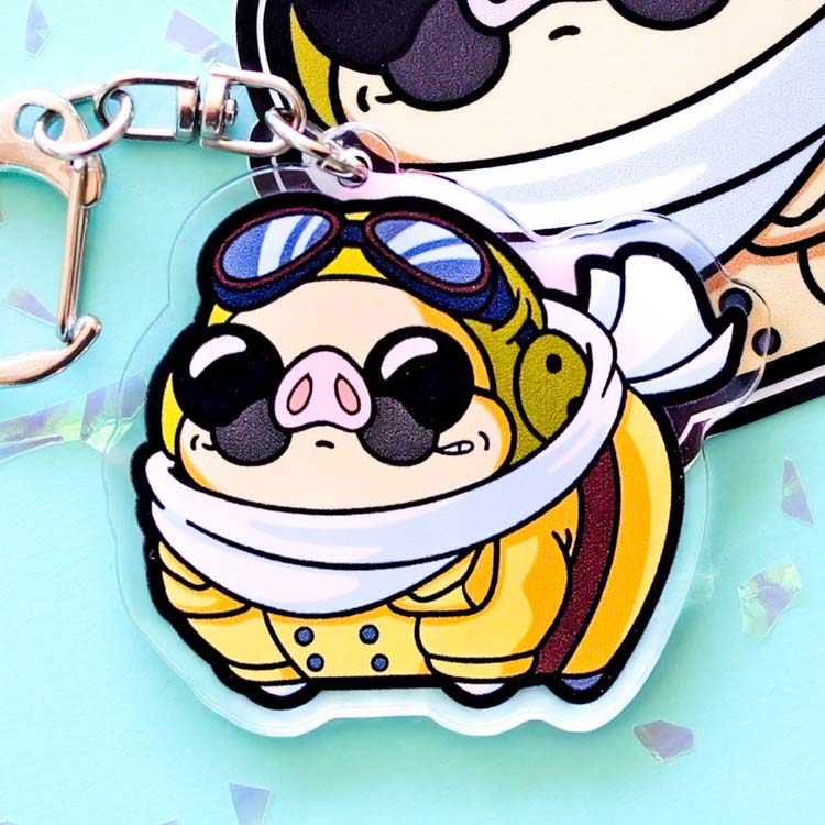 ChonkPig PorcoRosso Charm Keychain